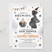 オレンジブラックベビーは魔女の赤ちゃんシャワーを醸造している 招待状 (正面)