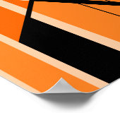 オレンジブラックベージュミッドセンチュリーモダンルックアート ポスター (角)