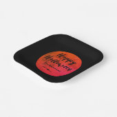 オレンジブラックホラー10月ハローウィンパーティ ペーパープレート (傾斜あり)