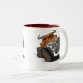 オレンジブラックボーイズのモンスタートラック名パーソナライズされた ツートーンマグカップ (正面右)