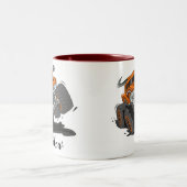 オレンジブラックボーイズのモンスタートラック名パーソナライズされた ツートーンマグカップ (中央)