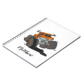 オレンジブラックボーイズのモンスタートラック名パーソナライズされた ノートブック (左側)