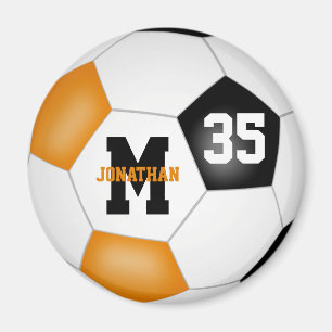 オレンジブラックボーイズサッカーチームカラー マグネット