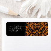 オレンジブラックマスカレードハロウィーン住所 シール (インサイチュ)