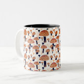 オレンジブラックマッシュルームフライアガリン秋秋 ツートーンマグカップ (正面左)