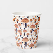 オレンジブラックマッシュルームフライアガリン秋秋 紙コップ (裏面)