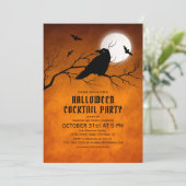 オレンジブラックレイヴンこうもりフルムーンハロウィーン 招待状 (スタンド正面)