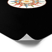 オレンジブラックワールドマップ ポスター (角)