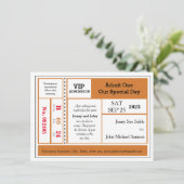 オレンジブラックヴィンテージコンサートチケット招待状 招待状 (スタンド正面)