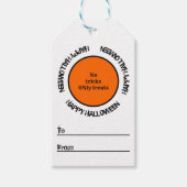 オレンジブラック不気味クールモダンハッピーハローウィン ギフトタグ (正面)