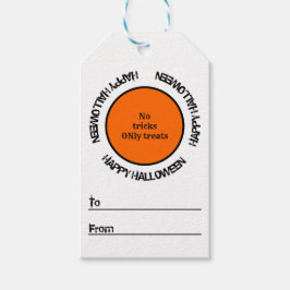 オレンジブラック不気味クールモダンハッピーハローウィン ギフトタグ