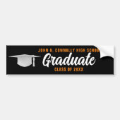 オレンジブラック卒業生パーソナライズされた成 バンパーステッカー (正面)