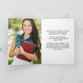 オレンジブラック大学院写真折りたたみ卒業 案内状 (内部)