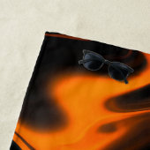 オレンジブラック大理石カラーミックスビーチタオル ビーチタオル (インサイチュ)