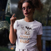 オレンジブラック幽霊不気味ハロウィーンベー Tシャツ