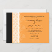 オレンジブラック磁モダン気結婚式招待状 マグネット招待状 (正面)