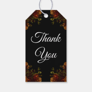 オレンジブラック素朴エレガントなウェディング招待状 ギフトタグ