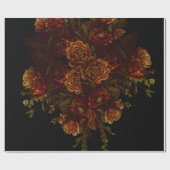 オレンジブラック素朴エレガントなウェディング招待状 ラッピングペーパー (フラット)