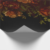 オレンジブラック素朴エレガントなウェディング招待状 ラッピングペーパー (角)