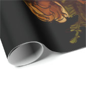 オレンジブラック素朴エレガントなウェディング招待状 ラッピングペーパー (ロールコーナー)