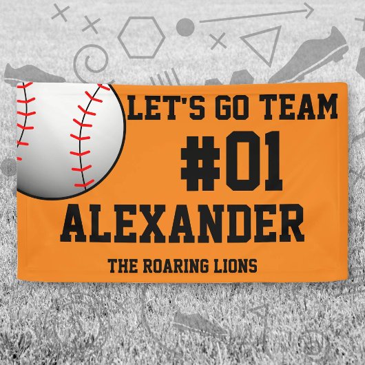 オレンジブラック野球チームスピリット 横断幕