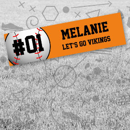 オレンジブラック野球チーム バンパーステッカー