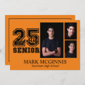 オレンジブラック高校2025年卒業 招待状 (正面/裏面)