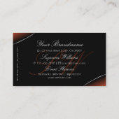 オレンジブラック(シックなシルバーとモノグラム縁どを使用) 名刺 (裏面)