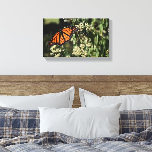 オレンジブラック(昆虫)オオカバマダラ、モナークバタフライ自然撮影 キャンバスプリント (インサイチュ (寝室))