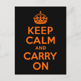 オレンジブラックKeep Calm and Carry On ポストカード