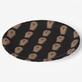 オレンジブラックRIPパターンハローウィンパーティ ペーパープレート (アングル)