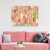 オレンジブラッシュストローク抽象芸術キャンバスアートプリント キャンバスプリント (インサイチュ (リビング))