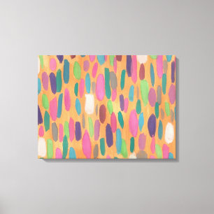 オレンジブラッシュストローク抽象芸術キャンバスアートプリント キャンバスプリント