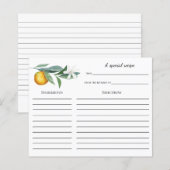 オレンジブランチブライダルシャワーレシピカード (正面/裏面)