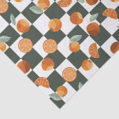 オレンジブリスオーバーダークティール（緑がかった色）市松模様に 薄葉紙 (詳細)