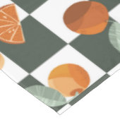 オレンジブリスダークティール（緑がかった色）市松模様に テーブルクロス (アングル)