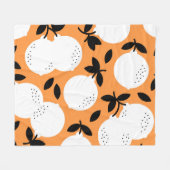 オレンジブリス：絶妙なフルーツパターン フリースブランケット (正面(横))