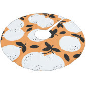 オレンジブリス:絶妙なフルーツパターン ブラッシュドポリエステルツリースカート (アングル)