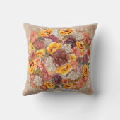 オレンジブルガンディクリームフローラカーキ秋秋 クッション (裏面)
