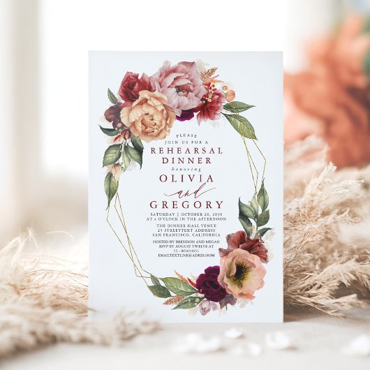 オレンジブルゴーディレッド秋リハーサルディナー 招待状