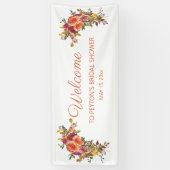 オレンジブルゴーニュフローラブライダルシャワー歓迎 横断幕 (縦)