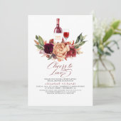 オレンジブルゴーニュフローラワインテイスティングブライダルシャワー 招待状 (スタンド正面)