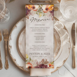 オレンジブルゴーニュフローラ秋秋結婚の メニュー