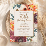 オレンジブルゴーニュ秋フローラ金ゴールドグリッター70th 招待状<br><div class="desc">オレンジエレガントとブルゴーニュの水の色の秋/秋のフローラと金ゴールドグリッターのtan70の誕生日パーティーの女性のための招待。カスタマイ連絡ズで私には救済、またはパーティーのために一致するZazzle製品を要求するために私。</div>