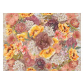 オレンジブルゴーニュ秋秋ウォーターカラーフローラ テーブルクロス (正面(横))