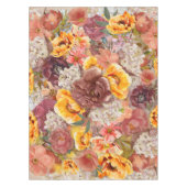 オレンジブルゴーニュ秋秋ウォーターカラーフローラ テーブルクロス (正面)