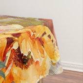 オレンジブルゴーニュ秋秋ウォーターカラーフローラ テーブルクロス (インサイチュ)