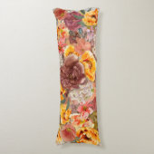 オレンジブルゴーニュ秋秋ウォーターカラーフローラ ボディピロー (正面縦)