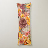 オレンジブルゴーニュ秋秋ウォーターカラーフローラ ボディピロー (裏面 (縦))