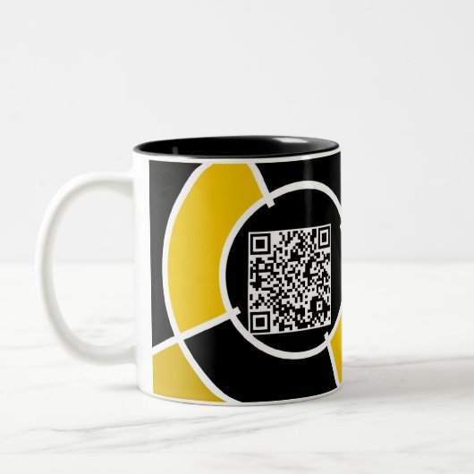 オレンジブルズアイQRコード ツートーンマグカップ (左)